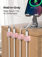 Magnetic Cable Clips, Adjustable Cord Holder Management, Adhesive Wire Keeper Organizer for Home Office Desk Phone PC Car Wall Desktop Nightstand Appliance (9-PCS Purple)