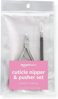 Amazon Basics Cuticle Nipper and Pusher Set, Manicure and Pedicure Nail Care by AmazonBasics