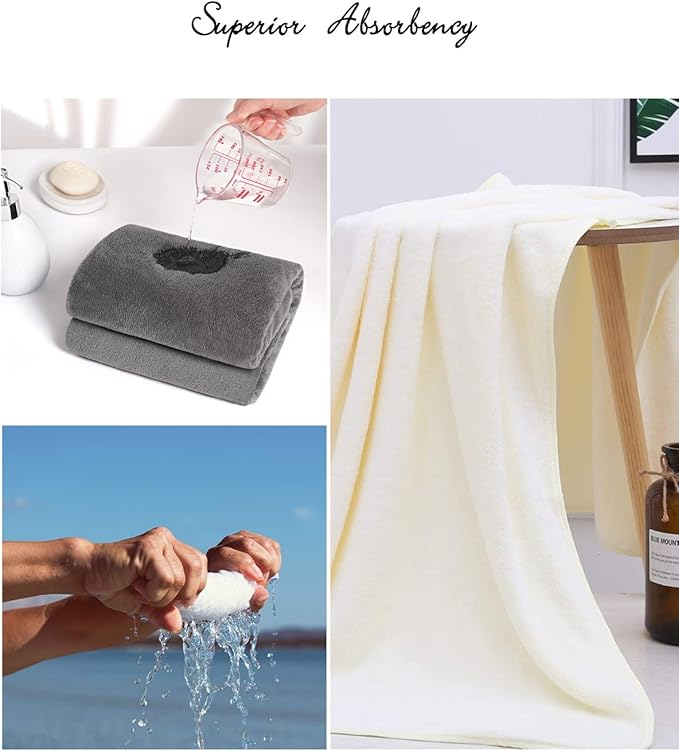 Lumimi Towels 2 Piece Soft Microfiber Bath Towel Set Salon Gym Yoga Travel - Image 5