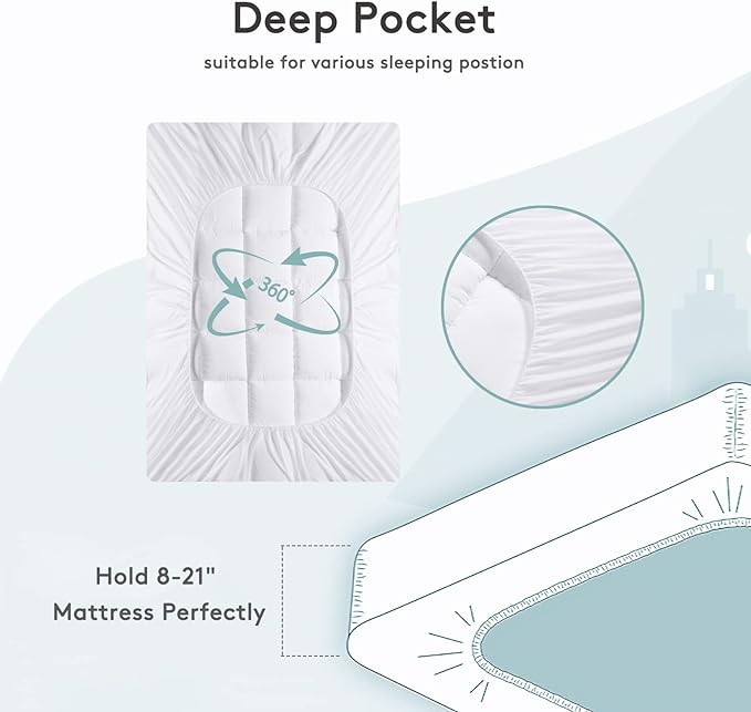 SameBed Mattress Topper Twin, Extra Thick Mattress Pad Cover - Image 3