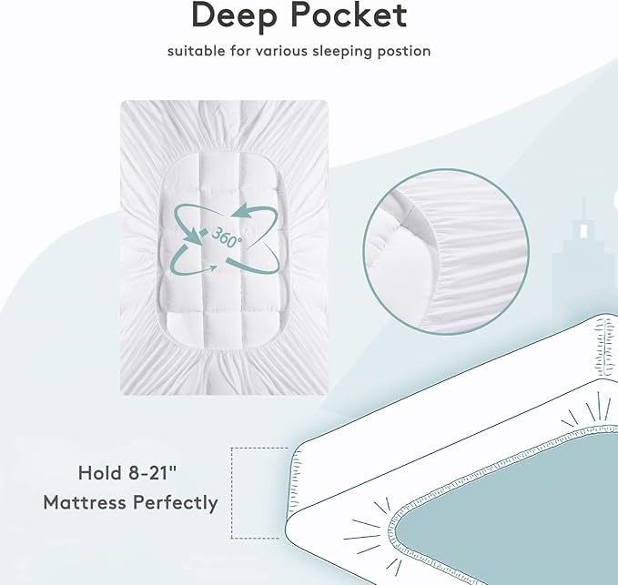SameBed Mattress Topper King, Extra Thick Mattress Pad Cover - Image 3