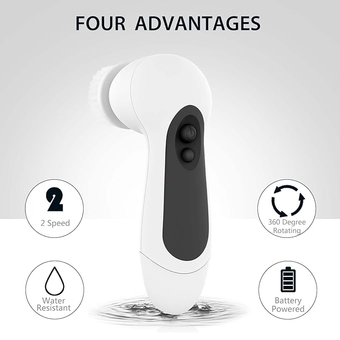 Waterproof Facial Cleansing Spin Brush Set - Image 3