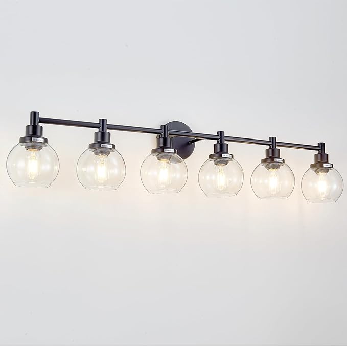 6-Light Bathroom Light Fixture Black Vanity Lights Over Mirror Modern Wall - Image 8