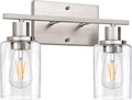 ShineTech 2-Light Bathroom Vanity Light Fixture, Brushed Nickel Bathroom Light by ShineTech