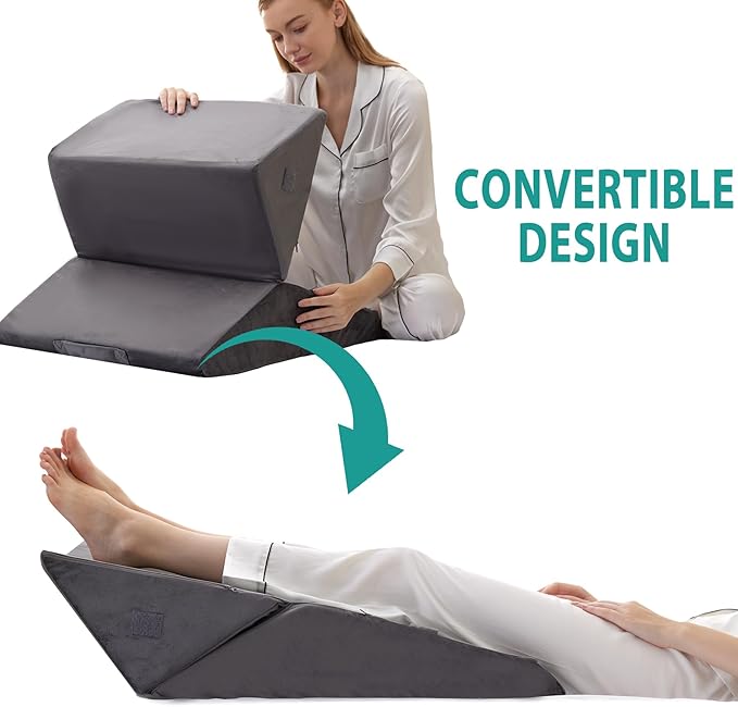 Bedluxe 3Pcs Orthopedic Bed Wedge Pillow Set, Foam Wedge Pillow Post Surgery - Image 9