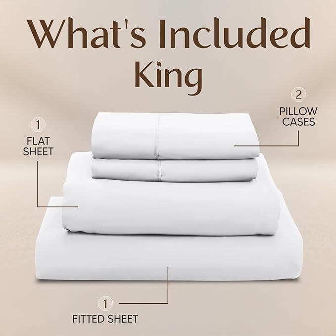 Utopia Bedding King Size Sheet Set – 4 Piece Bed Sheets, Soft and Breathable - Image 3