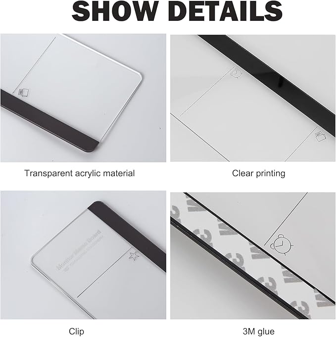 2pcs Office Desk Accessories Monitor Memo Board Computer Message Board Office Supplies for Women Men Computer Sticky Note Holder Home Desktop Message Office Decor (Function Monitor Memo Board)