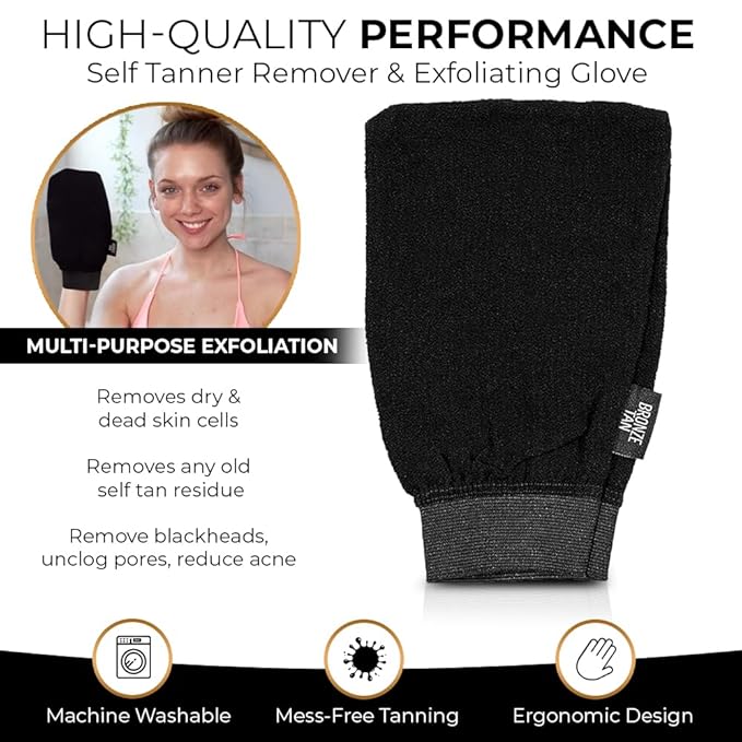 Bronze Tan Self Tanner Remover & Skin Exfoliating Glove - Image 2