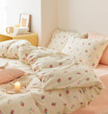 Nayoroom Strawberry Duvet Cover Set Full Size Girls Cute Pink Strawberries by Nayoroom