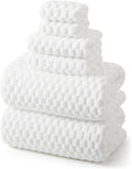 REDKISS White Microfiber Towels Set of 6-35x70 Inches Oversized Bath Sheets by REDKISSOnline