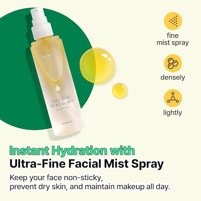 EUNYUL Daily Care Double Oil Mist 3.38 fl. oz Korean Skincare Face Mist - Image 7