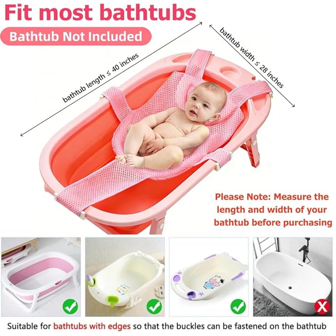 Baby Bath Support Mesh Pad Newborn Bath Tub Seat Net Non-Slip Baby Tub Mat - Image 3