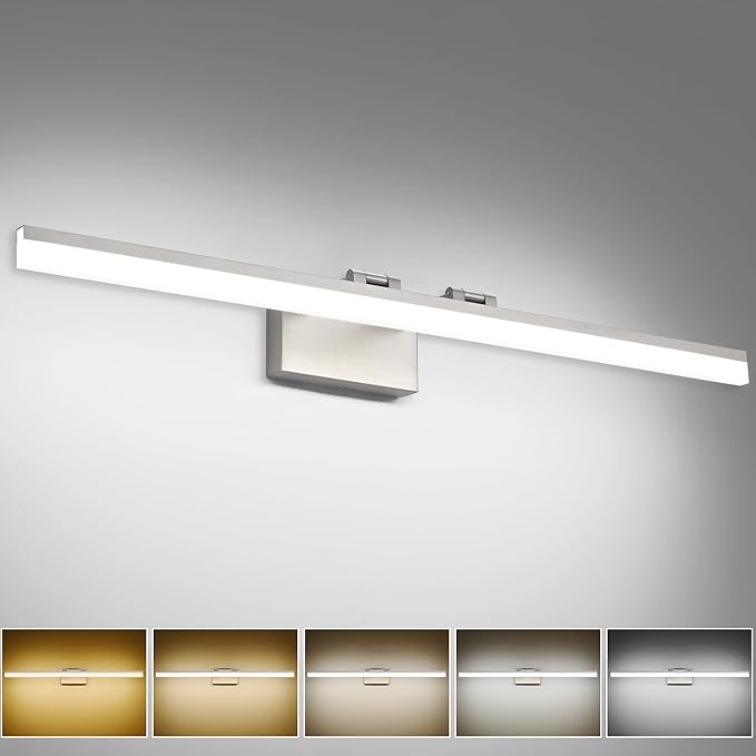 SOLFART Bathroom Vanity Light 40-Inch: 5CCT Dimmable Brushed Nickel Led by SOLFART