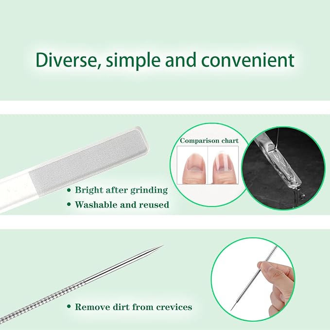 11 Piece Set Ingrown Toenail Pedicure Tool Kit, Stainless Steel Nail Care - Image 5