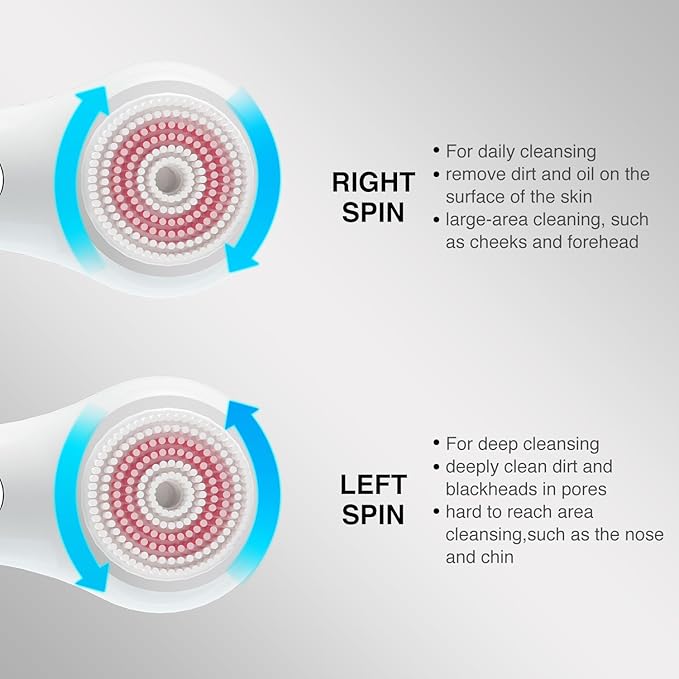 UMICKOO Electric Facial Cleansing Brush, 2-Way Rotating Face Scrubber - Image 5