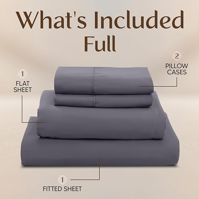 Utopia Bedding Full Sheet Set – 4 Piece Bed Sheets - Image 3