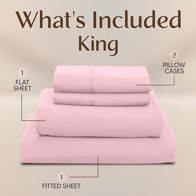 Utopia Bedding King Size Sheet Set – 4 Piece Bed Sheets, Soft and Breathable - Image 3