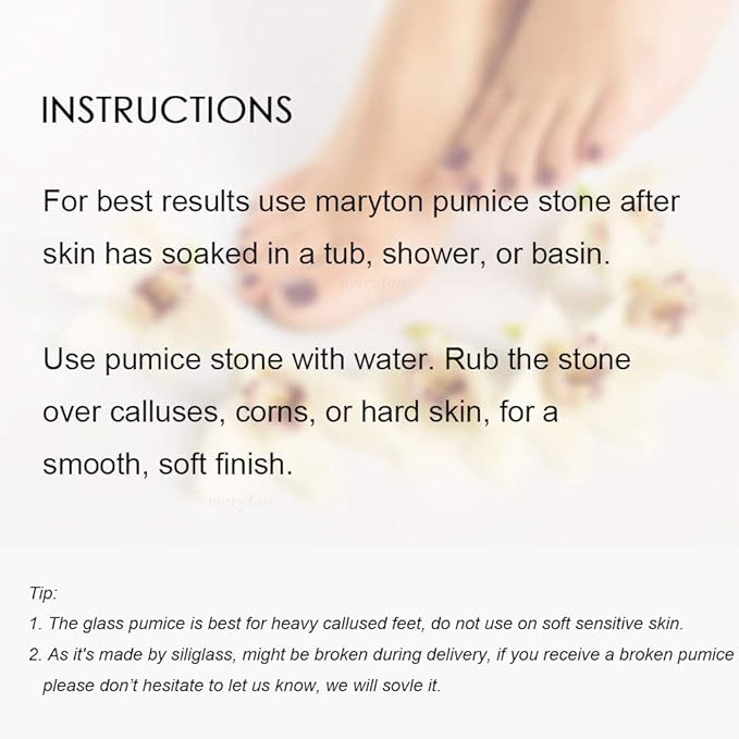 Maryton Glass Pumice Stone for Feet, Callus Remover and Foot Scrubber & - Image 6