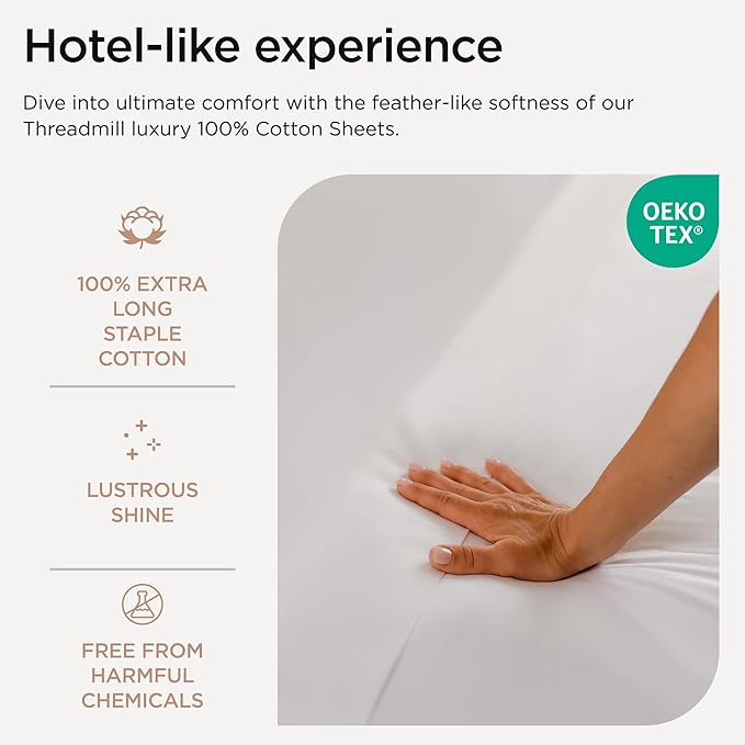 Threadmill Luxury 800 Thread Count Full Size 100% Cotton Sheets - Image 3