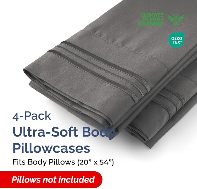 Body Pillowcases Set of 4-20x54 Long Body Pillow Case - Image 2