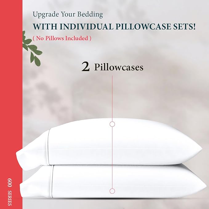 100% Egyptian Cotton Queen/Standard Pillow Cases Set of 2 - Image 3