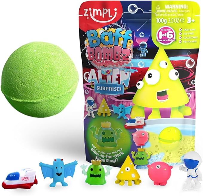 Zimpli Kids Large Alien Surprise Bath Bomb, 1 of 6 Surprise Alien Toys to by ZimpliKids