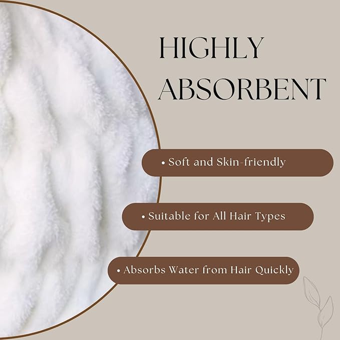 Microfiber Hair Towel Wrap for Kids, Snow Bear Dry Hair Cap Suck Water - Image 4