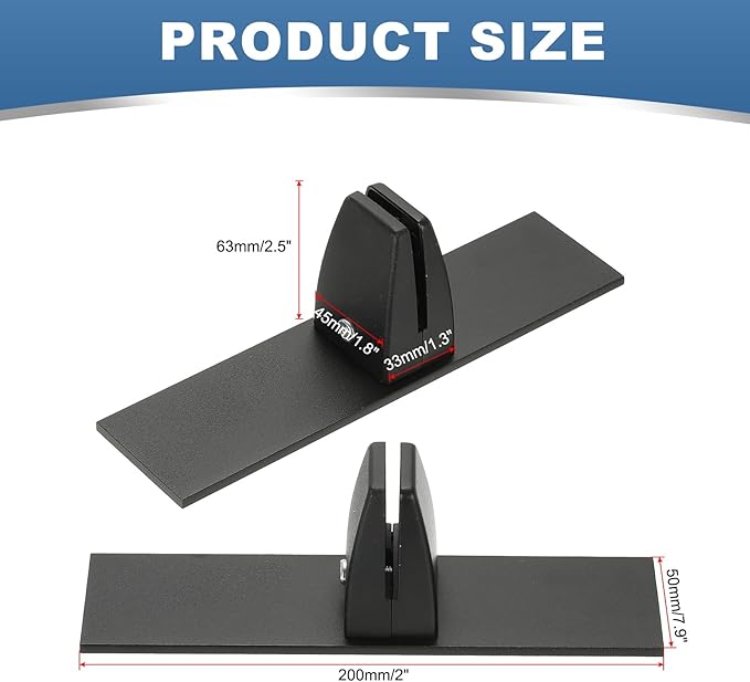 PATIKIL 1.8x1.3x2.5" Desk Divider Support Clamp, 2 Pcs Aluminum Desk Shield Clamp Desk Divider Partition Clamp Sneeze Guard Clamp Bracket for Office Home Desk Panel, Black