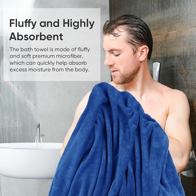 HOMEXCEL Bath Towels Pack of 2, Microfiber Ultra Soft Highly Absorbent Bath - Image 8
