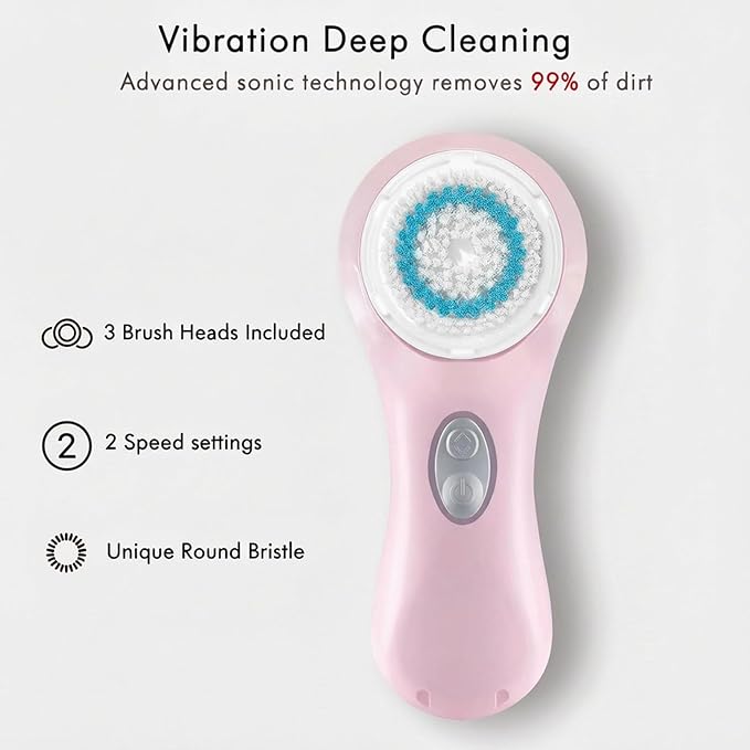 Microtree Electric Facial Cleansing Brush, No Rotation, Sonic Vibrating Deep - Image 3