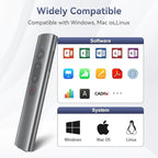 Wireless Presentation Clicker PowerPoint Remote: USB C A Presenter PPT Power Point Google Slide Advancer with Laser Pointer Smart Board Clicker for Computer Laptop Mac Projector Office Classroom