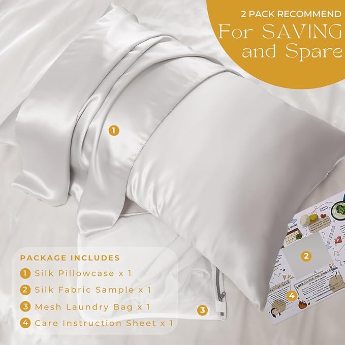 PROMEED 100% Mulberry Silk Pillowcase King - Image 6