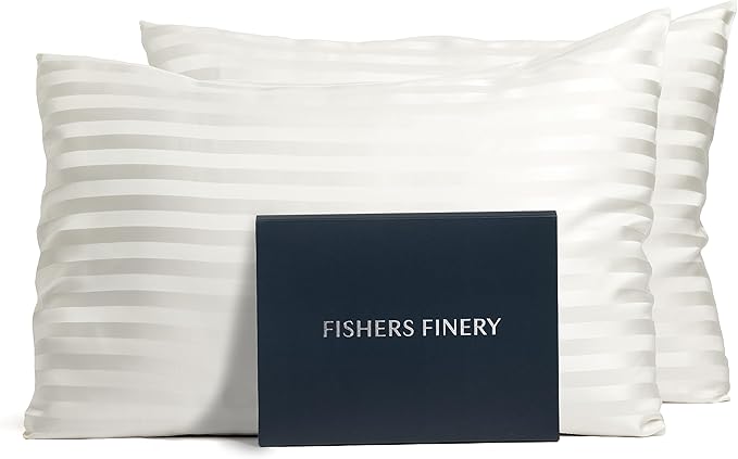 Fishers Finery 25mm 100% Pure Mulberry Silk Pillowcase 2 Pack by FishersFinery