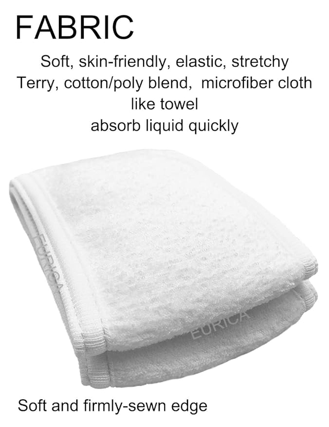 EUICAE Spa Headband Sweat Towel Wrap Non-Slip Stretchable Washable - Image 2