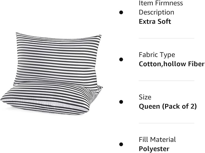 EIUE Bed Pillows for Sleeping 2 Pack Queen Size，Super Soft Down Alternative - Image 6