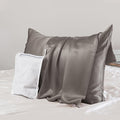 PROMEED Grey Silk Pillowcase Queen Size by PromeedTextile