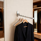 Wall Mounted Drying Rack, NEWRAIN Stainless Steel Folding Laundry Hanging Rack, Chrome Swivel Space Saving Clothes Hanger Rack for Bedroom Bathroom Laundry