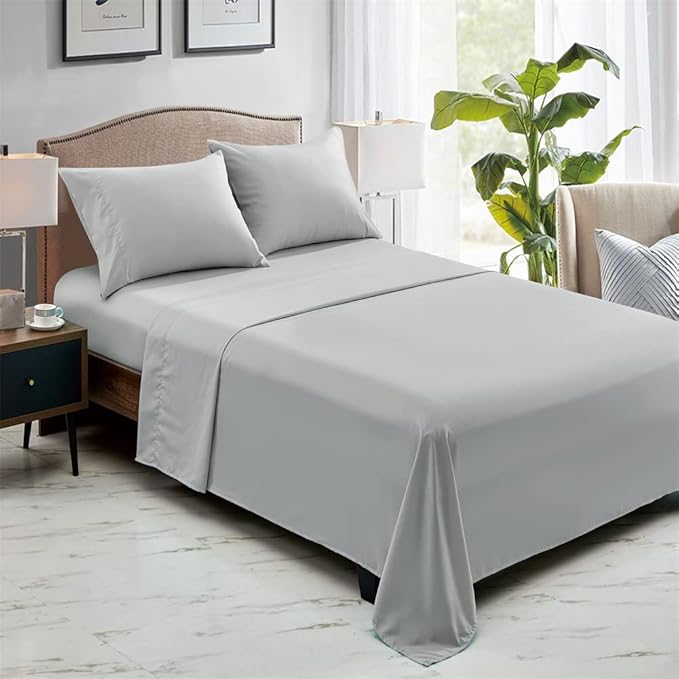 FreshCulture Queen Flat Sheets Only, Soft Microfiber Bedding Sheets - Image 2