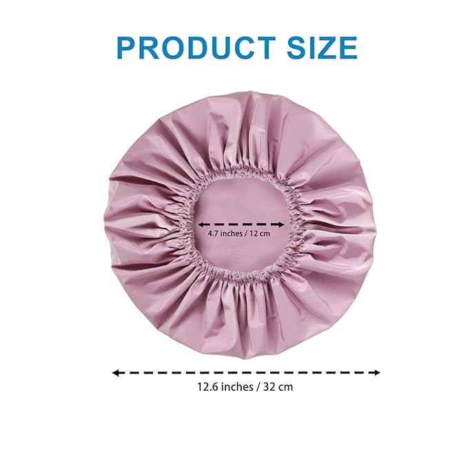 Shower Cap for Women, Double Layer Waterproof Bath Cap, Reusable Hair Protector - Image 4