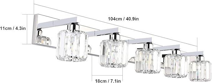 Aipsun Crystal Bathroom Vanity Light Stainless Steel Modern Vanity Light 5 - Image 5