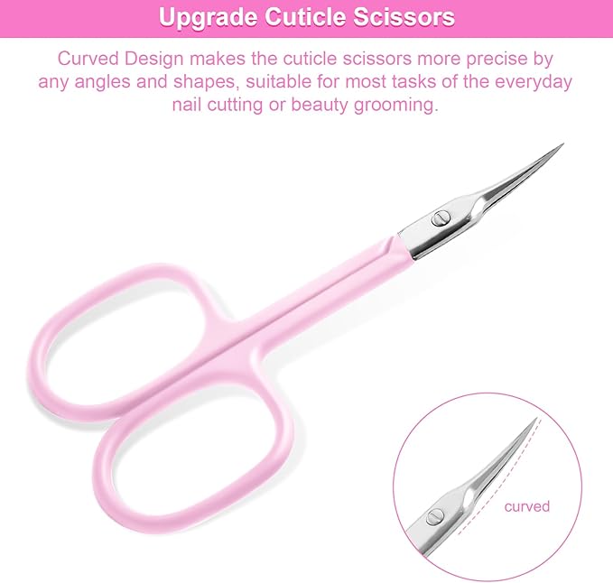 CGBE Cuticle Scissors Extra Fine Curved Blade, Super Slim Manicure Scissors - Image 2