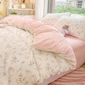 Nayoroom Floral Duvet Cover Queen Size Girls Pink White Botanical Flower by Nayoroom
