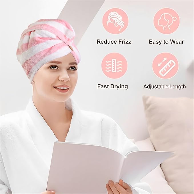 3 Pack Microfiber Hair Towel Wrap - Image 8