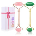 2 Pack Jade Facial Roller & Rose Quartz Face Roller by ZSZESHIN