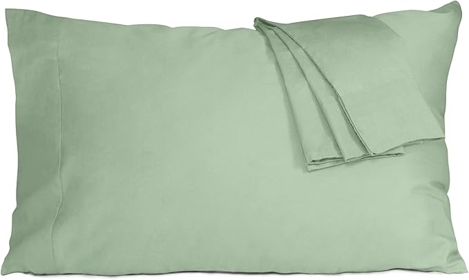 Pillow Cases, King Size Cotton Percale Weave Pillowcases, Pre-Shrunk Breathable by HOMTEC