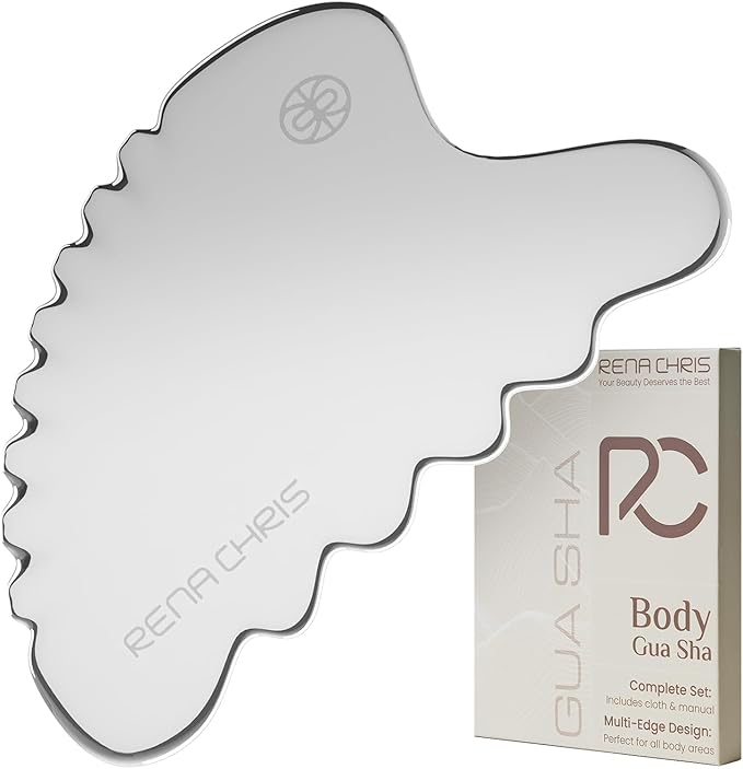 Rena Chris Body Gua Sha Tools, Stainless Steel Guasha Tool, Manual Massage by RenaChris