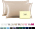 Silk Pillow Cases 2 Pack, Soft Breathable and Sliky Queen Size Pillow Cases Set by Suatien