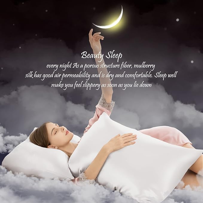 Silk Pillowcase for Hair and Skin Mulberry Silk Pillowcase Soft Breathable - Image 7