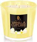 Large Candle Vanilla Cupcake Scented, 4 Wick Natural Soy Candles by DLDREAMYDEWLA