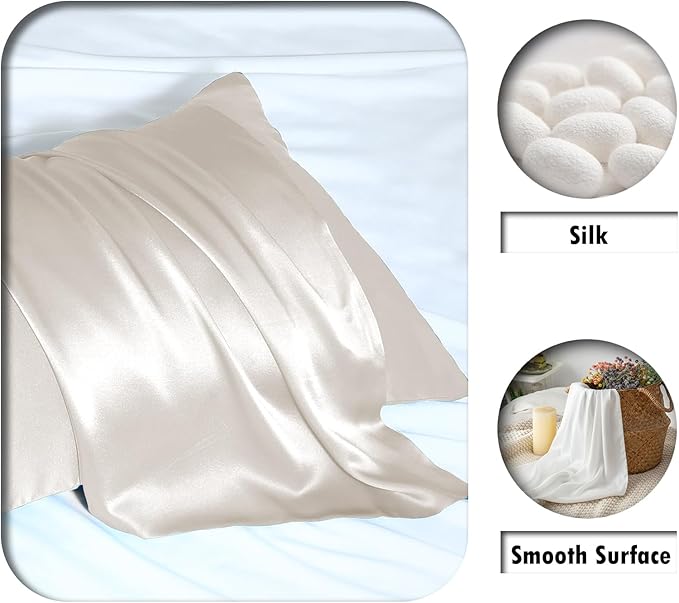 Mulberry Silk Pillowcase for Hair and Skin Standard Size 20"X 26" Pillow Case - Image 2